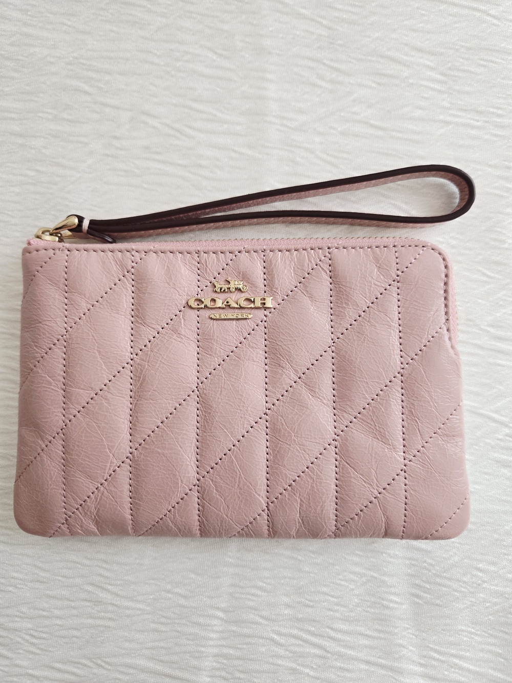 Coach Corner Zip Wristlet
In Signature Leather With Charm
